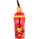 BICCHIERE CON CANNUCCIA RIPIEGABILE CAPITAN AMERICA MARVEL PERSONAGGIO 3D BPA FREE 360 ml  BAMBINO