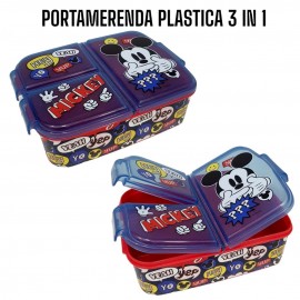 PORTAMERENDA MULTISCOMPARTO MICKEY MOUSE DISNEY TOPOLINO PORTA PRANZO SCUOLA TEMPO LIBERO BAMBINI