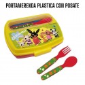 Portamerenda con posate forchetta e cucchiaio Bing Porta Pranzo Scuola Tempo Libero Bambini