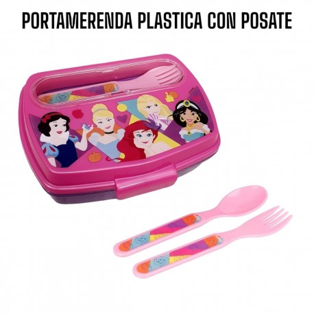 Portamerenda con posate forchetta e cucchiaio Bing Porta Pranzo Scuola Tempo Libero Bambini