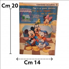 Biglietto Augurale Disney Mickey & Pluto  CM 17X11 Compleanno e Festa