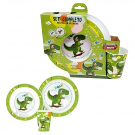 SET PAPPA 3 PEZZI LYON GAMER PIATTO FONDO PIANO BICCHIERE PER MICROONDE CONFEZIONE REGALO