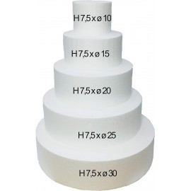 Set di 5 Basi Rotonde in Polistirolo per Cake Design - Ideali per Torte Multilivello