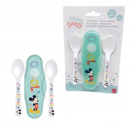 Disney Minnie set di posate set da viaggio Scuola  per bebè Cucchiaio in plastica senza BPA