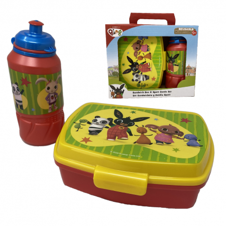 Set Merenda Disney Borraccia Plastica + Box Porta Pappa-colazione Bing il Coniglietto