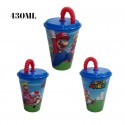 Bicchiere con cannuccia Super Mario Bros Disney 430ml Bicchieri Scuola e Tempo Libero Bambino