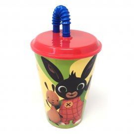  Bicchiere con Cannuccia Bing il Coniglietto Disney - 430ml - Ideale per Scuola e Tempo Libero"
