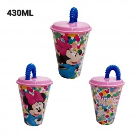 Bicchiere con cannuccia Minnie Mouse Disney 430ml Bicchieri Scuola e Tempo Libero Bambina