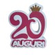 Numeri Compleanno-Anniversario Sagomati Polistirolo Auguri 20 con Coroncina33x33x6 cm Centro tavola Decorazione