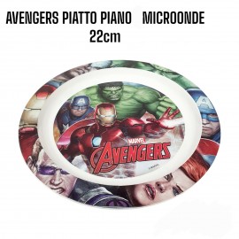 Piatto Piano Avengers Plastica microonde diam.22cm Hulk Capitan America Iron Men