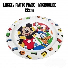 Piatto Piano Mickey Mouse Disney Plastica microonde diam.22cm Bambini