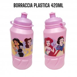 Borraccia in Plastica Principesse Disney con Beccuccio 420 ml Scuola Sport Tempo Libero Bambini