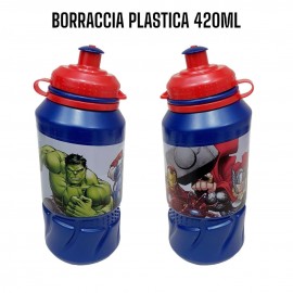 Borraccia in Plastica Avengers Marvel con Beccuccio 420 ml Scuola Sport Tempo Libero Bambini
