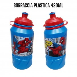Borraccia in Plastica Spiderman Marvel con Beccuccio 420 ml Scuola Sport Tempo Libero Bambino