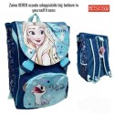 Zaino Scuola Seven Elementare Estensibile Frozen Disney  con Tasca Laterale Porta Borraccia Celeste