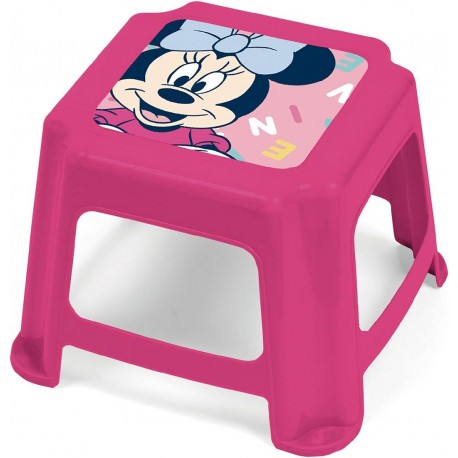  Sgabello Tavolino Sedia in plastica Disney Minnie con immagine stampata 27x27x21 cm Idea Regalo Bambina