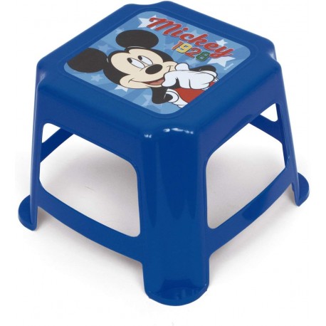 Sgabello Tavolino Sedia in plastica Disney Mickey-Topolino con immagine stampata 27x27x21 cm Idea Regalo Bambini