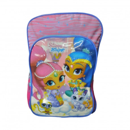 Zaino Scuola Elementare Media Zainetto Shimmer Shine Adattabile a Trolley 30X40X16 cm