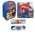 Set Scuola Asilo 3 pz Paw Patrol Pack Completo Zainetto Tombolino porta colori Set Pranzo completo