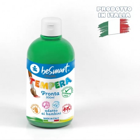 TEMPERA PRONTA 500ml  COLORE BIANCO LAVABILE  PER SCUOLA E TEMPO LIBERO BAMBINI