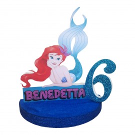 Sagoma Polistirolo con Nome e Numero Sirenetta Disney per feste Compleanno Nascita Battesimo