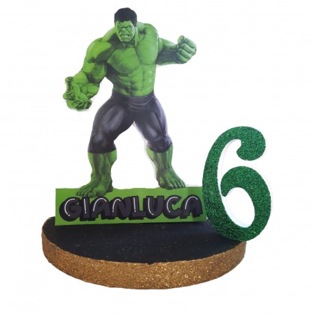 Sagoma Polistirolo Personalizzata Hulk con Nome e Numero - Decorazioni per Feste