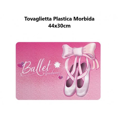 TOVAGLIETTA ALL'AMERICANA BALLET ACADEMY IN PLASTICA MORBIDA ANTISCIVOLO RIPIEGABILE LAVABILE DA COLAZIONE PRANZO CM.44X30Catalo