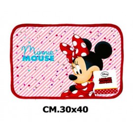 TOVAGLIETTA AMERICANA MINNIE MOUSE DISNEY COLAZIONE SCUOLA IN POLIESTERE IMPERMEABILE CM. 40X30