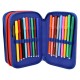 ASTUCCIO SCUOLA 44 PZ. MULTISCOMPARTO MICKEY DISNEY 3 ZIP/CERNIERE PORTA COLORI GIOTTO CM. 20X13X6