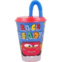 Bicchiere con Cannuccia Saetta McQueen Cars Disney 430ml - Perfetto per Scuola e Tempo Libero dei Bambini