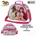 Cestino Scuola Termico Principesse Disney  3D Borsa Zaino con tracolla Asilo Materno Bambina 27x21x10cm