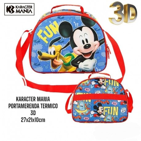 Cestino Scuola Termico Mickey Disney Topolino 3D Borsa Zaino con tracolla Asilo Materno Bambino 27x21x10cm