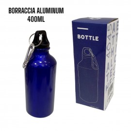 Borraccia Bottiglia Termica Alluminio 400 ML con moschettone  Scuola Sport Allenamento Bevande