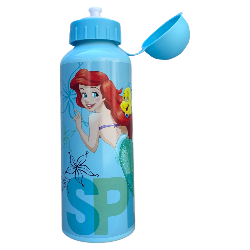 Borraccia bambini Disney Princess bottiglia in allumino con