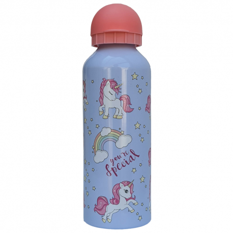 BORRACCIA IN ALLUMINIO UNICORNO CON BECCUCCIO E COPERCHIO 500 ML SCUOLA E TEMPO LIBERO BAMBINA