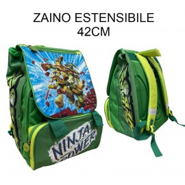 Zaino estensibile Tartarughe Ninja Marvel Scuola Elementare  cm.41x31x20 Bambino