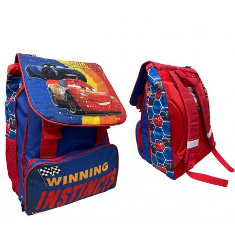 ZAINO CARS DISNEY PIXAR SAETTA MCQUEEN ESTENSIBILE SCUOLA ELEMENTARE BAMBINO CM. 40X29X27