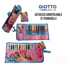 Astuccio Roll C/Matite Disney Principesse Tombolino portapastelli scuola completo