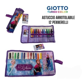 Astuccio Scuola Roll Con 12 Pastelli Giotto Disney Frozen Tombolino Portacolori Scuola e Tempo Libero free time bambina