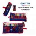 Astuccio Scuola Roll Con 12 Pastelli Giotto Spiderman Marvel Tombolino Portacolori Scuola e Tempo Libero free Bambino