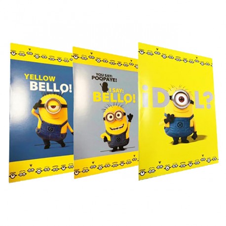 Minions Disney Maxi Rig.A Quaderno 100gr A4 rigatura -Soggetti Assortiti 10Pz