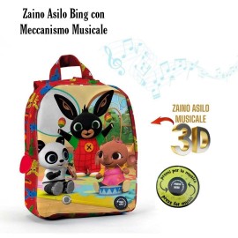 Zaino-Zainetto Scuola Musicale di Bing il Coniglietto in 3D Asilo Materna Bambini