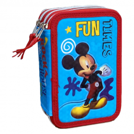 ASTUCCIO SCUOLA PREMIUM MIKEY MOUSE DISNEY MULTISCOMPARTO 3 ZIP TOPOLINO