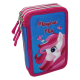 ASTUCCIO SCUOLA UNICORNO DISNEY 3 ZIP/CERNIERE PORTA COLORI CARIOCA CM. 20X13X6