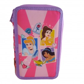 ASTUCCIO SCUOLA PRINCIPESSE DISNEY 3 ZIP/CERNIERE PORTA COLORI GIOTTO TURBOCOLOR