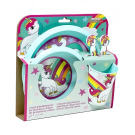 SET PAPPA 3 PEZZI BARBIE PIATTO FONDO PIANO BICCHIERE CONFEZIONE REGALO