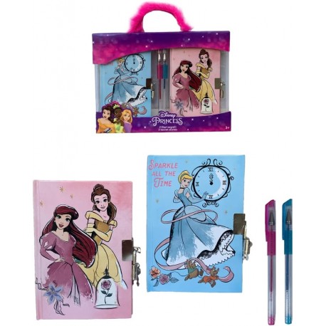 "Diario Segreto Principesse Disney - Confezione Regalo per Bambina con Lucchetto e Penne"