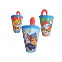 BICCHIERE CON CANNUCCIA PAW PATROL DISNEY IN PLASTICA ML.430 SUOLA E TEMPO LIBERO BAMBINI