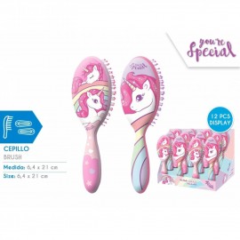 Spazzola Ovale per capelli bambina Disney Unicorno17x6,5 cm