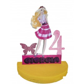Sagoma Polistirolo con Nome e Numero Barbie per feste Compleanno Nascita Battesimo